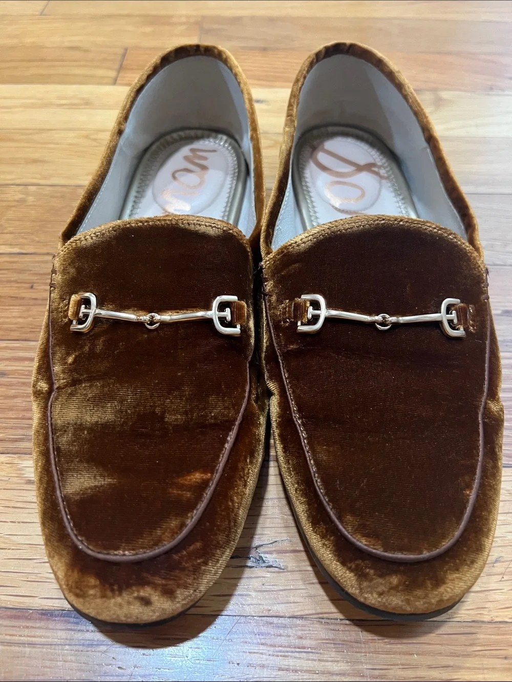 Sam Edelman Bronze Velvet Loafers
